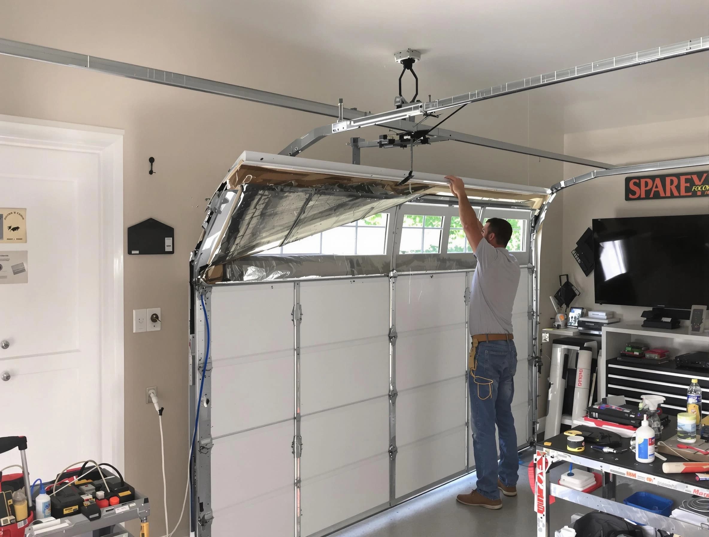 Garage door section replacement by Bellwood Garage Door Repair in Bellwood