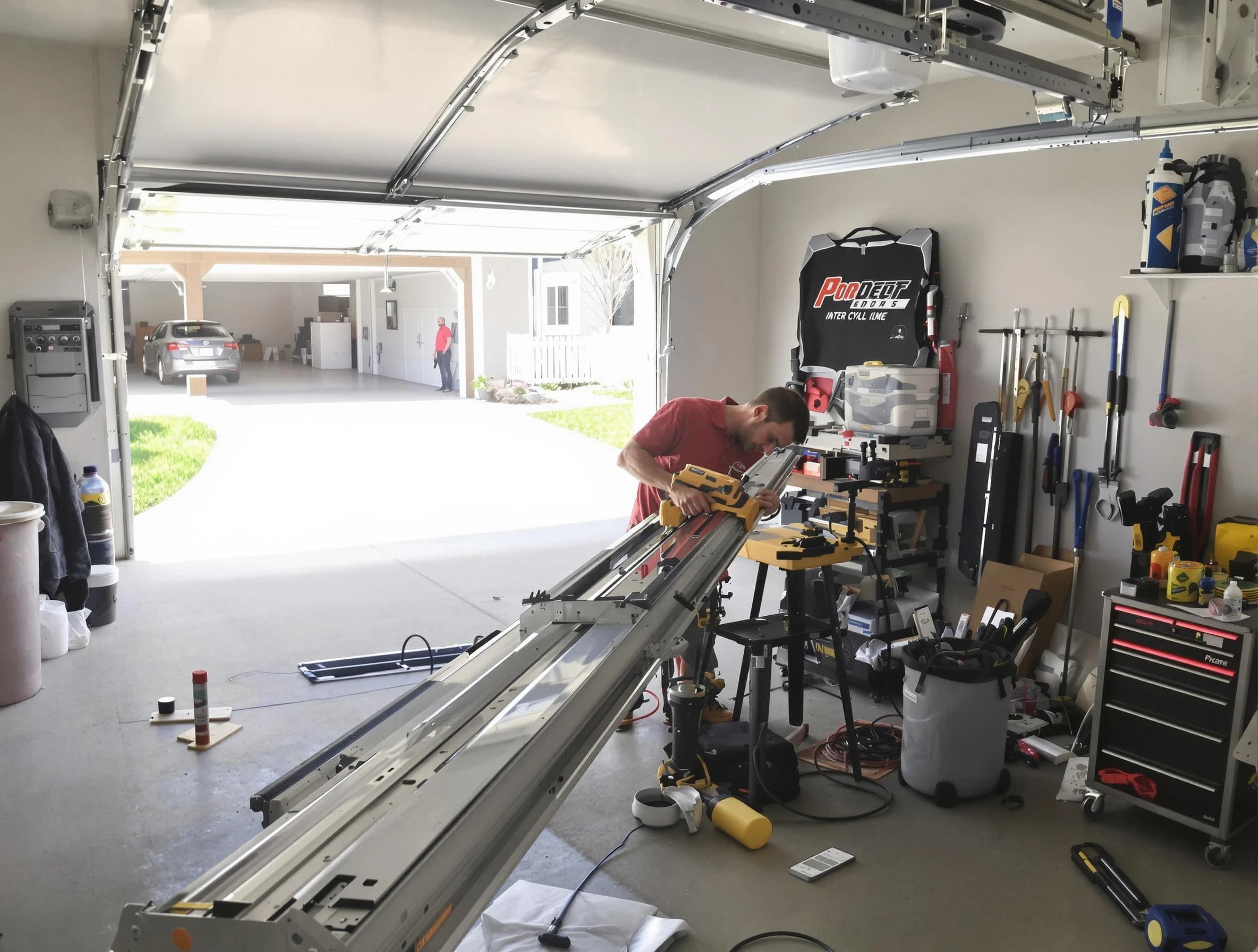 Bellwood Garage Door Repair expert performing track repair in Bellwood
