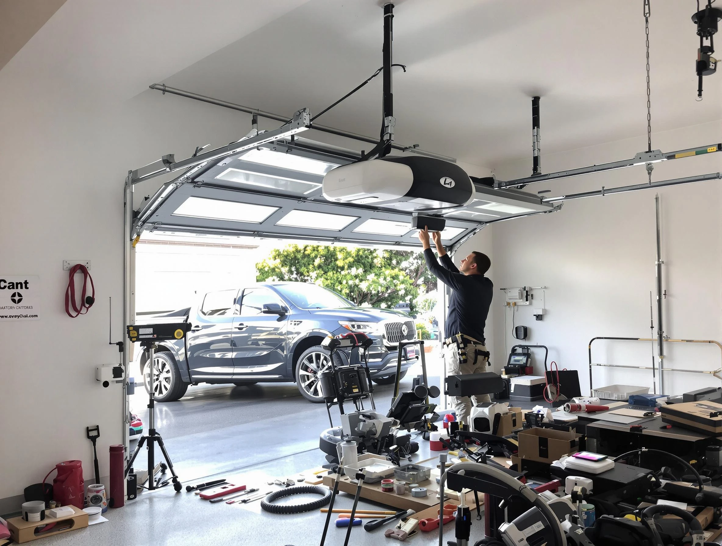 Bellwood Garage Door Repair specialist installing smart garage door opener system in Bellwood home