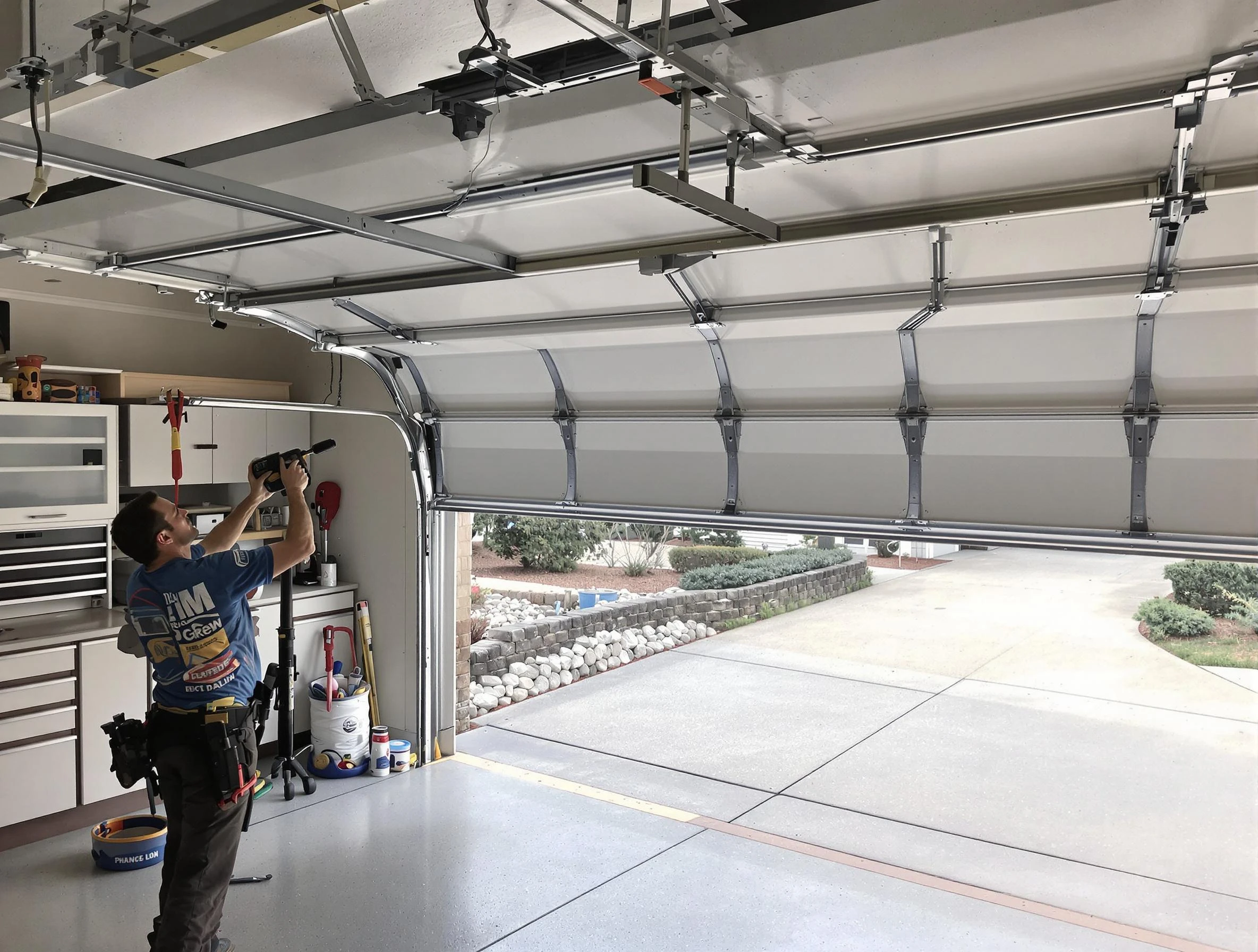 Garage door track repair service by Bellwood Garage Door Repair in Bellwood